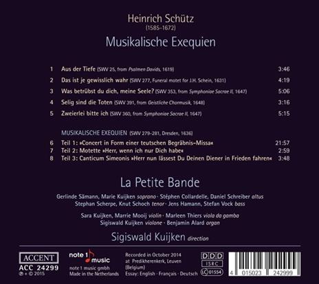 Musikalisch Exequien - CD Audio di Heinrich Schütz - 2