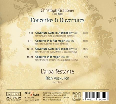 Concertos & Ouvertures - CD Audio di Johann Christoph Graupner - 2
