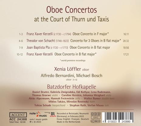 Oboe Concertos At The Court Of Thurn Und Taxis - CD Audio di Xenia Loffler - 2