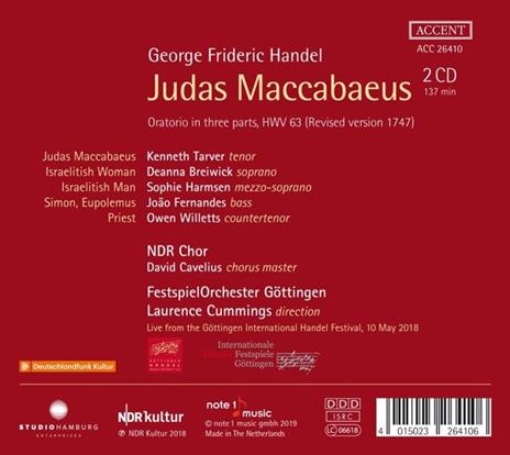 Judas Maccabeus - CD Audio di Georg Friedrich Händel - 2