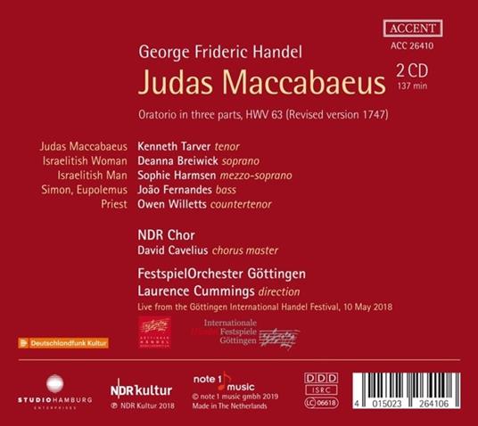 Judas Maccabeus - CD Audio di Georg Friedrich Händel - 2
