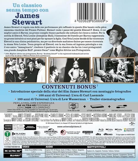 Harvey 75th Anniversary (4K Ultra Hd+Blu-ray) di Henry Koster - Blu-ray + Blu-ray Ultra HD 4K - 3