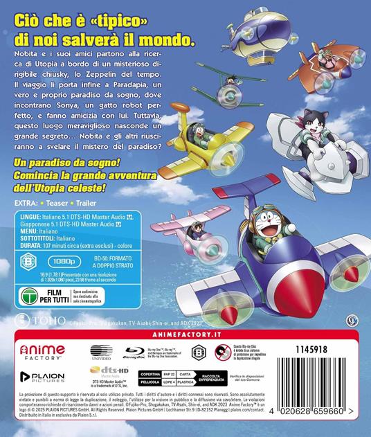 Doraemon. Il Film. Nobita E L'Utopia Celeste (Blu-ray) di Takumi Doyama - Blu-ray - 3