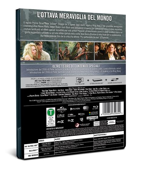King Kong. Steelbook (Blu-ray + Blu-ray Ultra HD 4K) di Peter Jackson - Blu-ray + Blu-ray Ultra HD 4K - 3