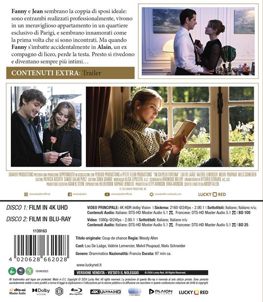Un colpo di fortuna. Coup de chance (Blu-ray + Blu-ray Ultra HD 4K) di Woody Allen - Blu-ray + Blu-ray Ultra HD 4K - 2