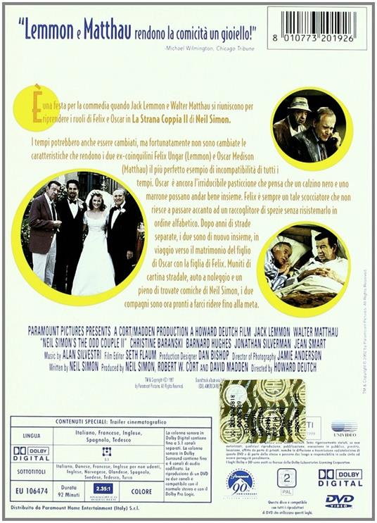 La strana coppia II (DVD) di Howard Deutch - DVD
