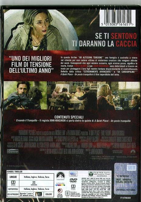 A Quiet Place. Un posto tranquillo (DVD) di John Krasinski - DVD - 2