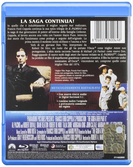 Il padrino. Parte seconda (Blu-ray) di Francis Ford Coppola - Blu-ray - 2