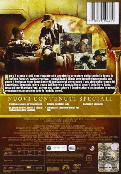 Indiana Jones e l'ultima crociata (DVD) di Steven Spielberg - DVD