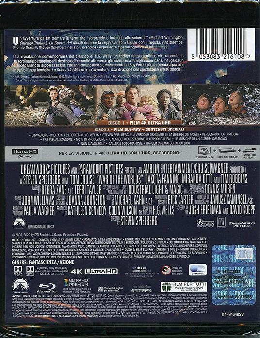 La guerra dei mondi (Blu-ray + Blu-ray UltraHD 4K) di Steven Spielberg - Blu-ray + Blu-ray Ultra HD 4K - 2