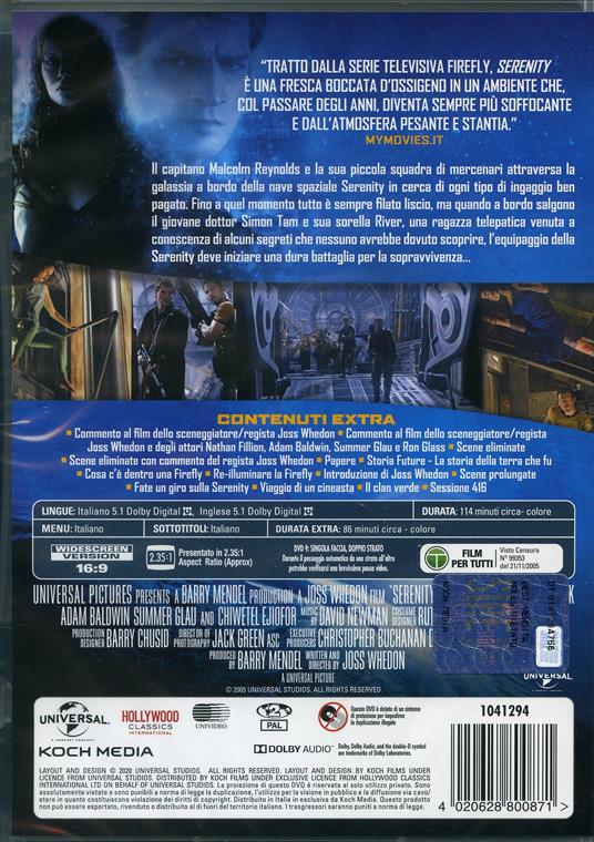 Serenity (DVD) di Joss Whedon - DVD - 2