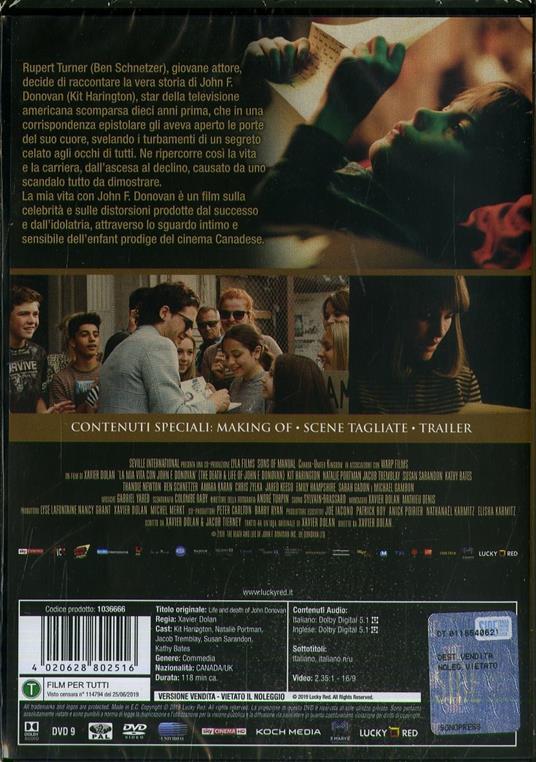 La mia vita con John F. Donovan (DVD) di Xavier Dolan - DVD - 2