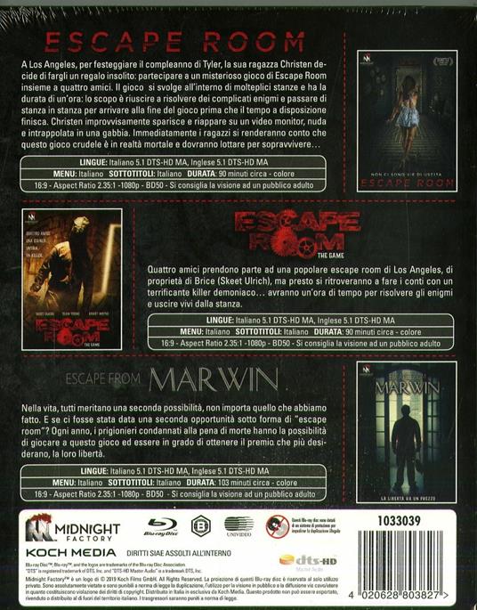 Escape Room Trilogy (3 Blu-ray) di Peter Dukes,Jordi Castejón,Will Wernick - 2
