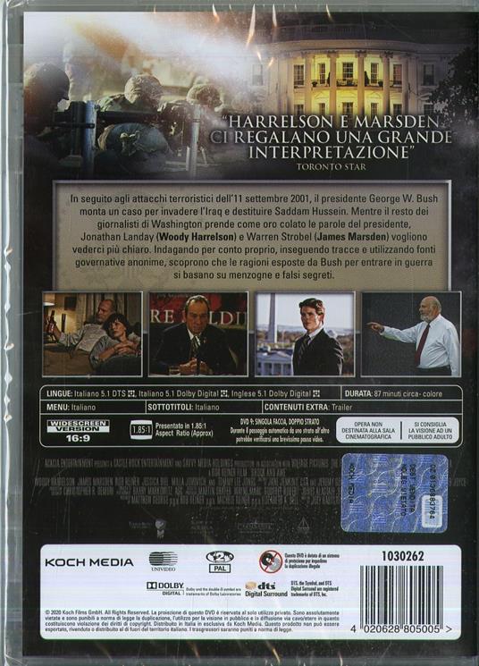 Attacco alla verità. Shock & Awe (DVD) di Rob Reiner - DVD - 2