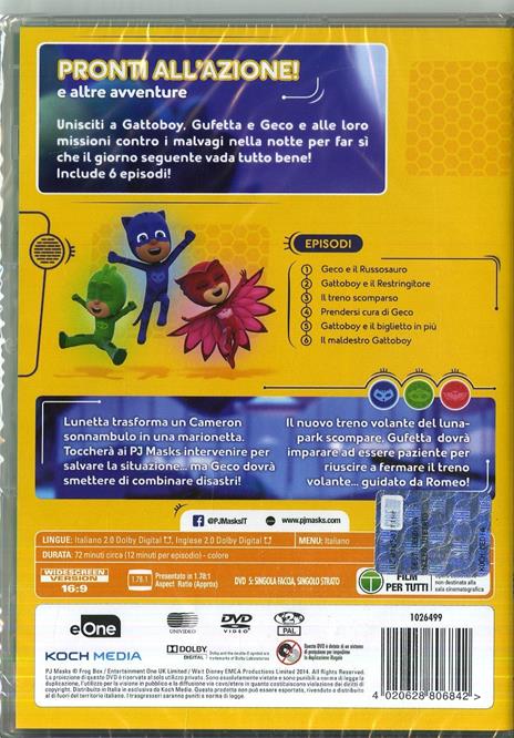Pj Masks. Super Pigiamini. Pronti all'azione! Geco edition. Con maschera (DVD) di Christian De Vita,Wilson Dos Santos - DVD - 2