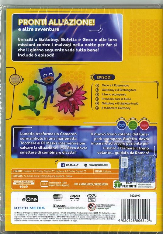 Pj Masks. Super Pigiamini. Pronti all'azione! Geco edition. Con maschera (DVD) di Christian De Vita,Wilson Dos Santos - DVD - 2