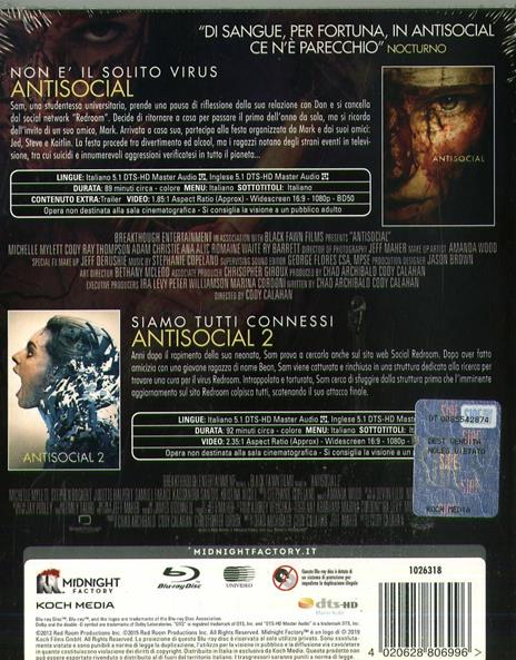 Antisocial 1-2 (2 Blu-ray) di Cody Calahan - 2
