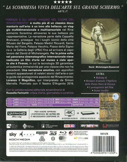 Firenze e gli Uffizi. Con Booklet (Blu-ray + Blu-ray 4K Ultra HD) di Luca Viotto - Blu-ray + Blu-ray Ultra HD 4K - 2