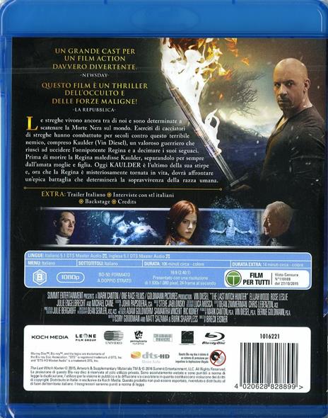 The Last Witch Hunter. L'ultimo cacciatore di streghe di Breck Eisner - Blu-ray - 2