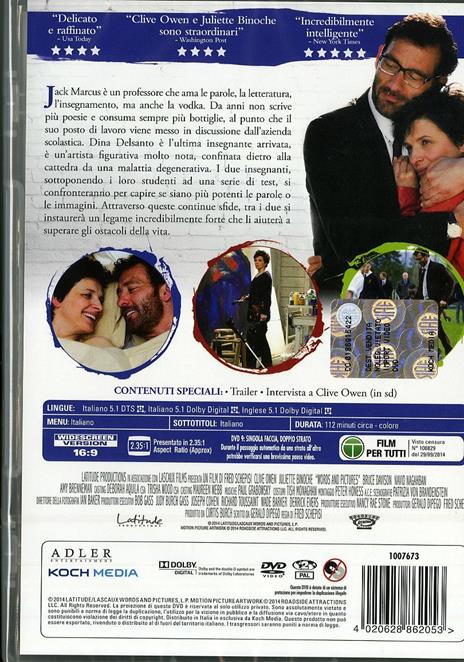 Words and Pictures di Fred Schepisi - DVD - 2