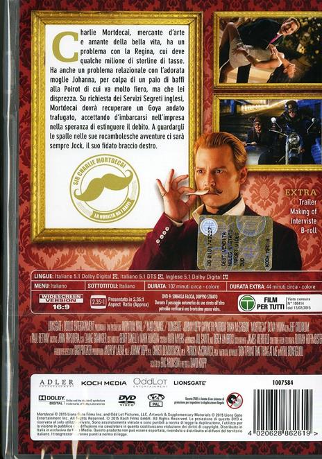 Mortdecai di David Koepp - DVD - 2