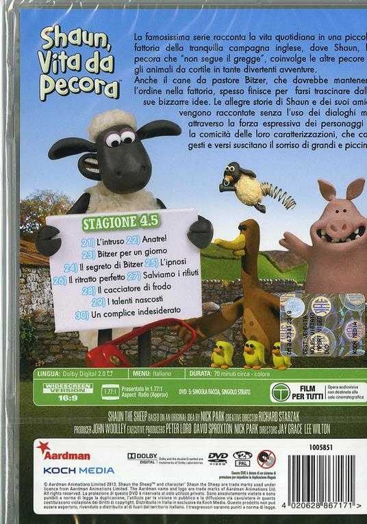 Shaun the Sheep. Stagione 4.5 di Jay Grace,Lee Wilton - DVD - 2