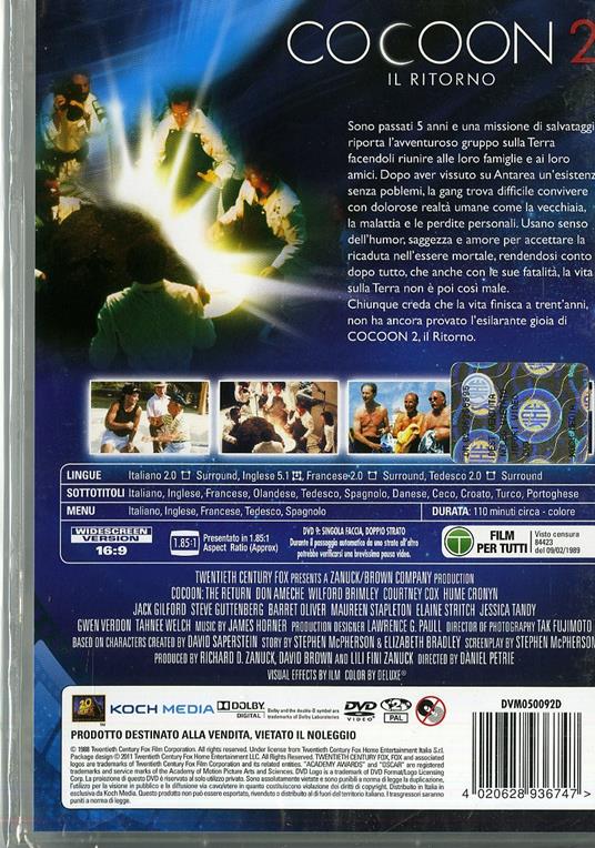 Cocoon, il ritorno di Daniel Petrie - DVD - 2