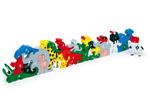 Puzzle in legno con lettere, animali e numeri, 58x11cm.