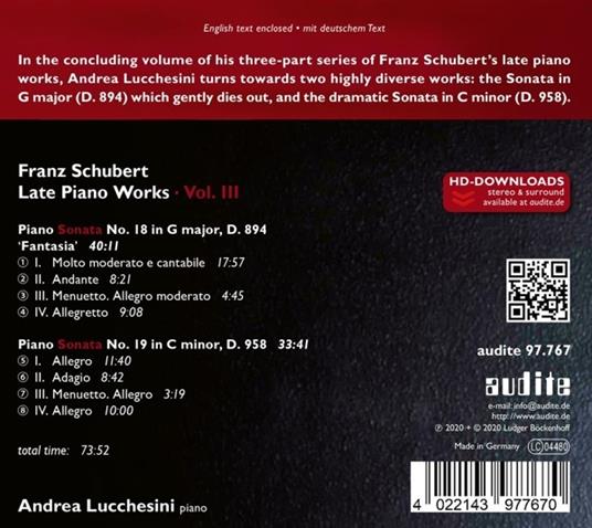 Late Piano Works, Vol.3 - CD Audio di Franz Schubert,Andrea Lucchesini - 2