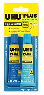 Uhu 11526 Plus 5 Minuti 35 Adesivo Epossidico A Due Componenti, Trasparente, 2 X 15 Ml