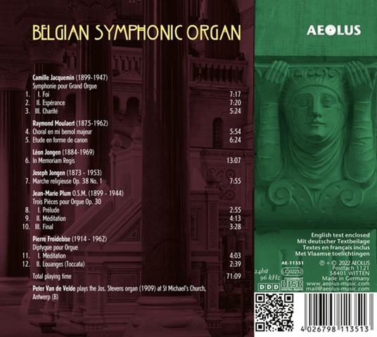 Belgian Symphonic Organ - CD Audio di Peter Van De Velde - 2
