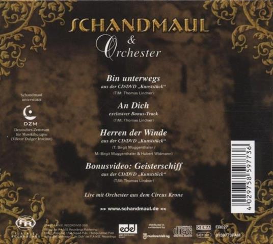 Bin Unterwegs - CD Audio Singolo di Schandmaul - 2