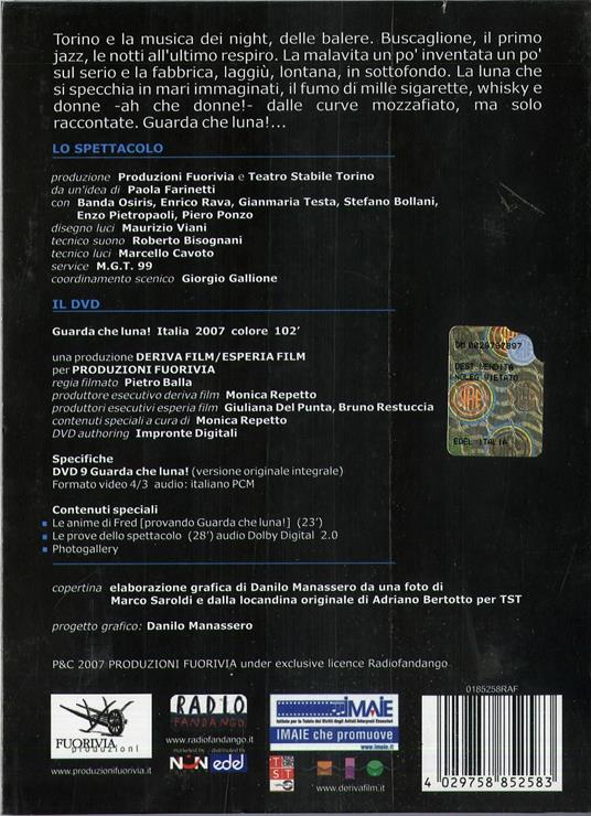 Guarda che luna! (DVD) - DVD di Gianmaria Testa,Stefano Bollani,Enrico Rava,Enzo Pietropaoli,Banda Osiris - 2
