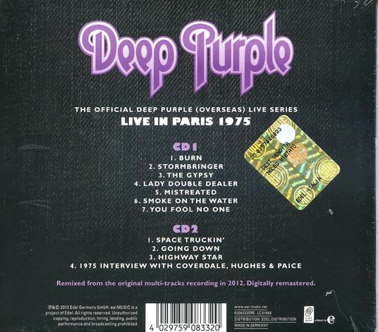 Live in Paris 1975 - Deep Purple - CD