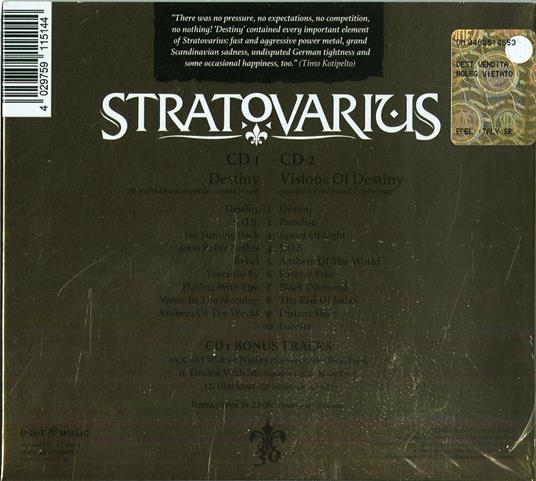 Destiny (Digipack) - CD Audio di Stratovarius - 2