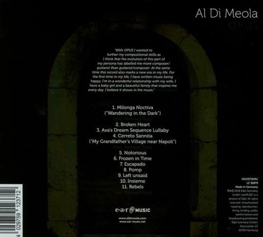Opus (Digipack) - CD Audio di Al Di Meola - 2