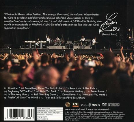 Down Down and Dirty at Wacken (Digipack) - CD Audio + DVD di Status Quo - 2