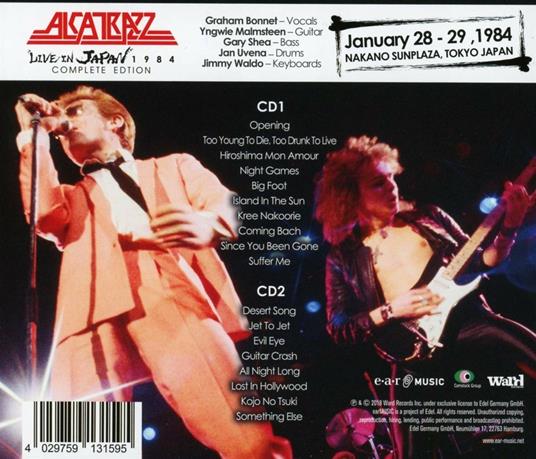 Live in Japan 1984. The Complete Edition - CD Audio di Alcatrazz - 2