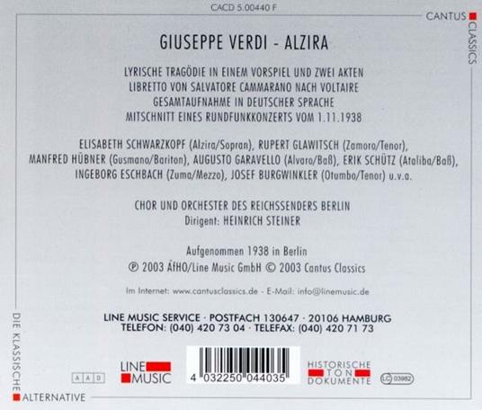 Alzira (Cantata in tedesco) - CD Audio di Giuseppe Verdi - 2