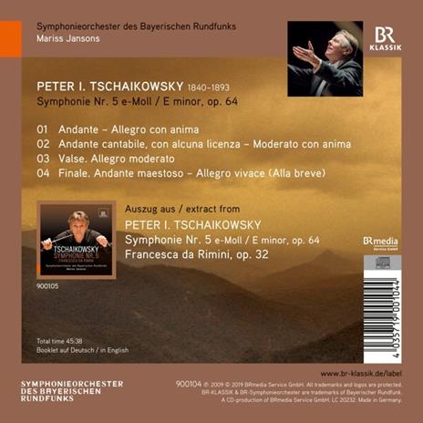 Sinfonia n.5 op.64 - CD Audio di Pyotr Ilyich Tchaikovsky,Mariss Jansons - 2