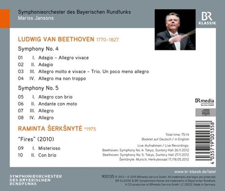 Sinfonia n.4 op.60, n.5 op.67 - CD Audio di Ludwig van Beethoven,Mariss Jansons - 2