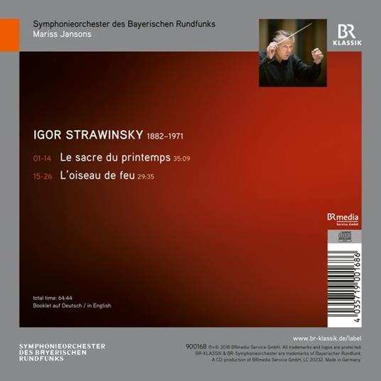 La sagra della primavera (Le Sacre du Printemps) - L'uccello di fuoco (L'oiseau de feu) - CD Audio di Igor Stravinsky,Mariss Jansons,Orchestra Sinfonica della Radio Bavarese - 2