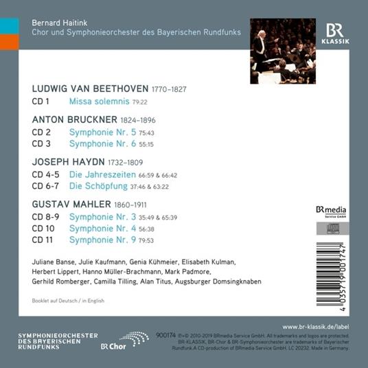 Bernard Haitink Portrait - CD Audio di Ludwig van Beethoven,Anton Bruckner,Franz Joseph Haydn,Gustav Mahler,Bernard Haitink,Orchestra Sinfonica della Radio Bavarese - 2