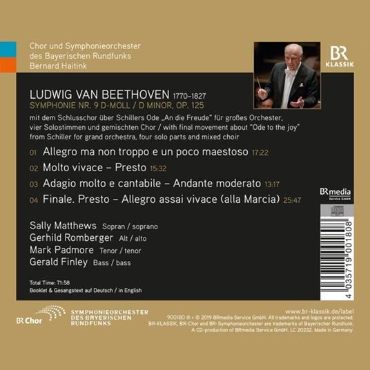 Sinfonia n.9 op.125 - CD Audio di Ludwig van Beethoven,Bernard Haitink - 2