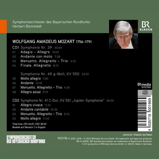 Symphonies No.39, 40 & 41 - CD Audio di Wolfgang Amadeus Mozart,Herbert Blomstedt - 2