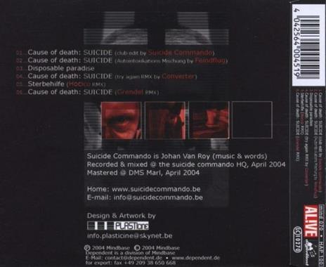 Cause of Death:Suicide - CD Audio Singolo di Suicide Commando - 2