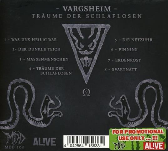 Träume der Schlaflosen (Digipack) - CD Audio di Vargsheim - 2