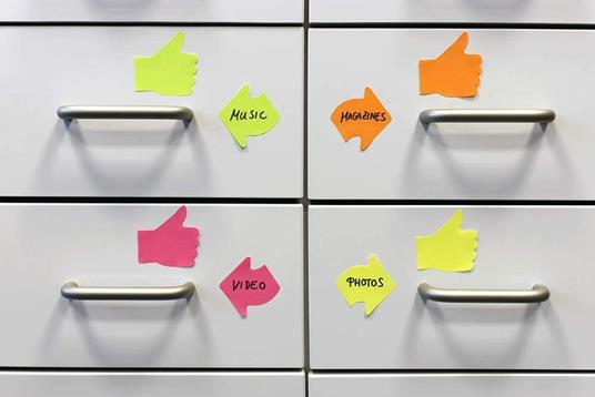 Cubo sagomato Freccia da 200 sticky notes adesivi fluo - 70x70 - 2