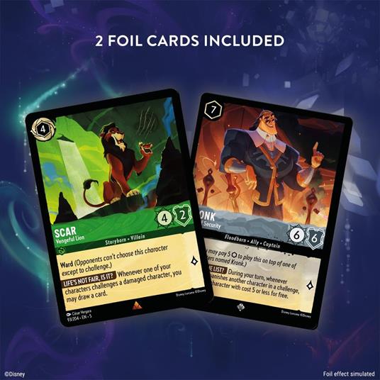 Ravensburger - Disney Lorcana TCG: Cieli Scintillanti, Starter Deck Smeraldo & Acciaio 60 Carte - 3