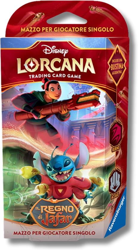 Disney Lorcana Single Starter Deck - Rubino e Acciaio Mulan & Stitch_ Set 8 IT